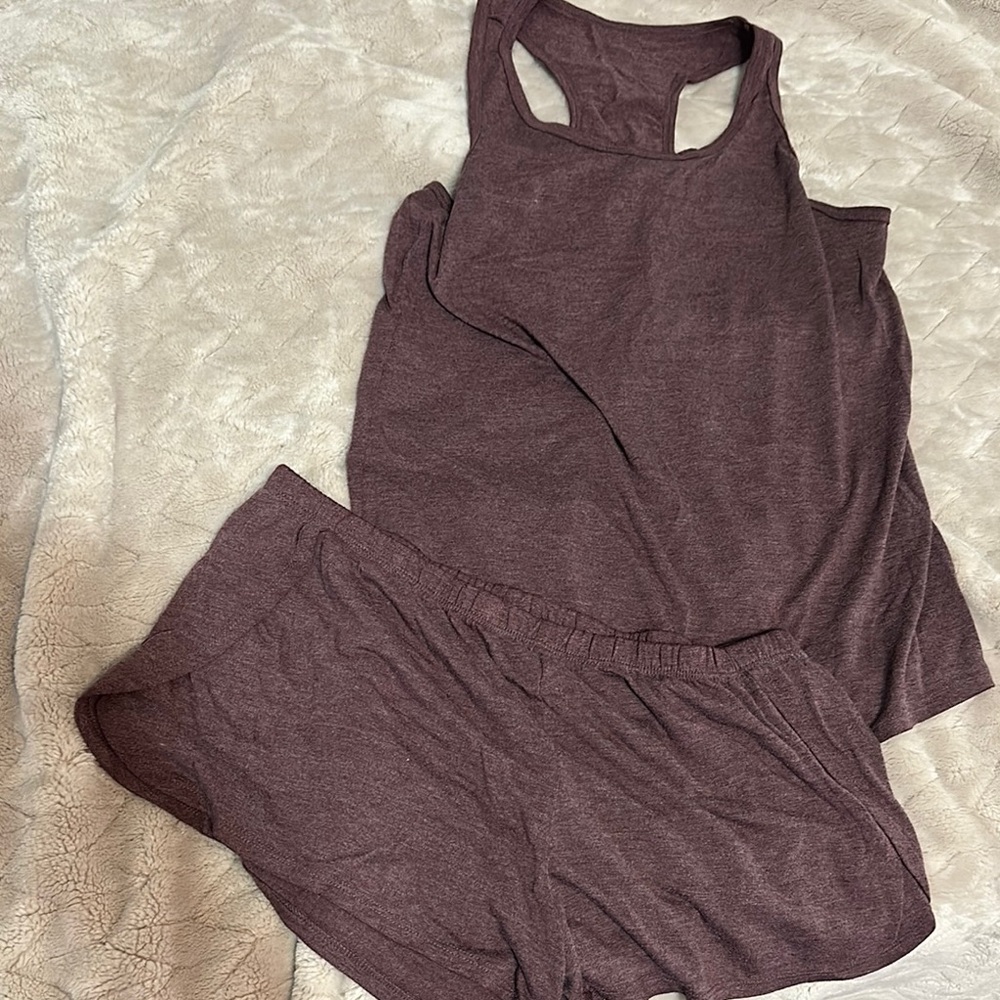 Calvin Klein Brown Pajama Set Soft Racerback Design